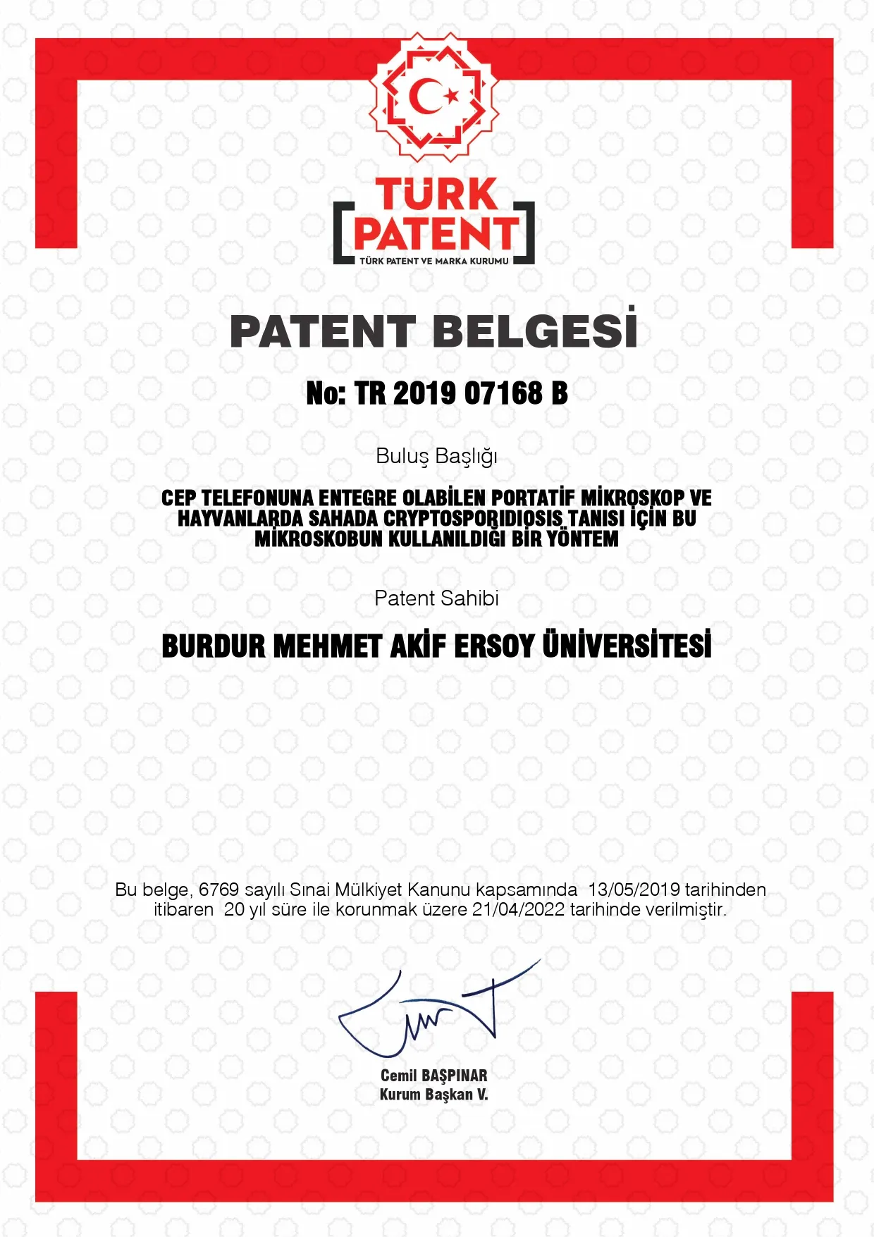 Patent Tescil Belgelerimiz — görsel 1
